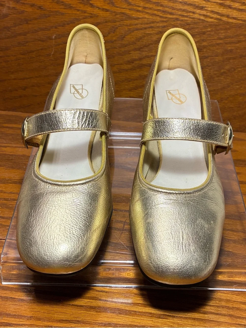 Vintage Majestic Promenaders Gold Leather Square Dance Shoes Size 7 Narrow